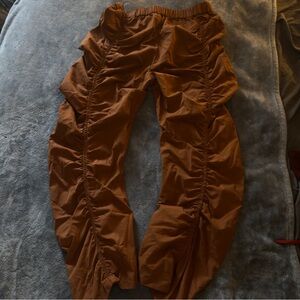 Brown Ruffled Pants